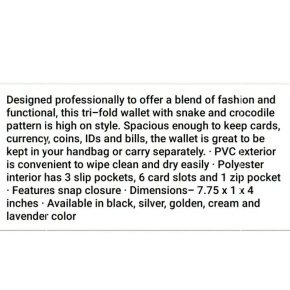 Tri Fold Wallet  - Picture 12 of 12